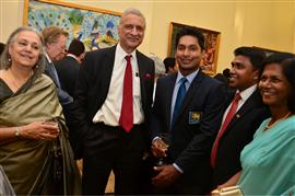 Mrs. Babli Sharma, H.E. Kamalesh Sharma, Commonwealth Secretary-General, Kumar Sangakkara, Sepala Rathnayake, Mrs. Sweneetha De Silva